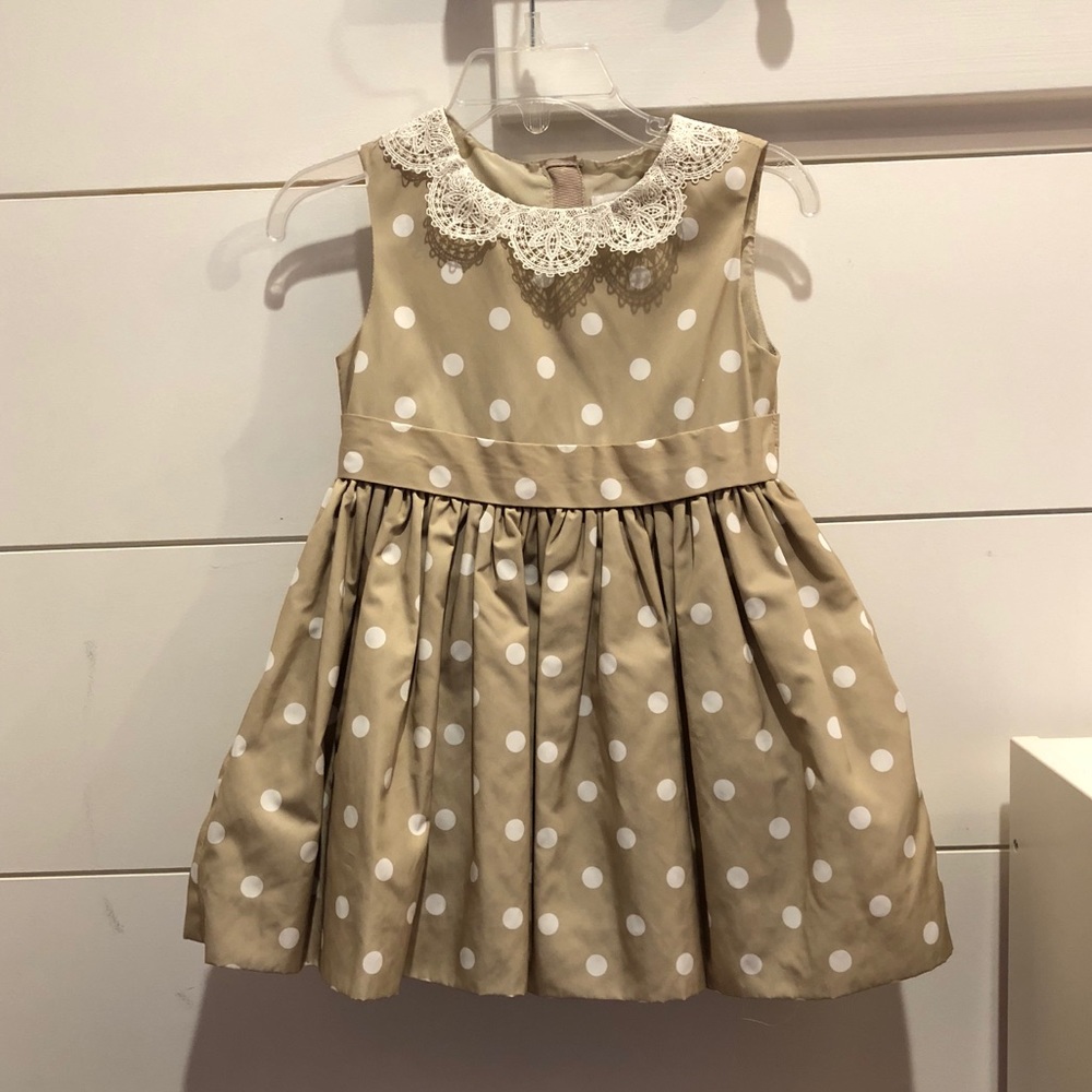 Beautiful beige polka dot dress.